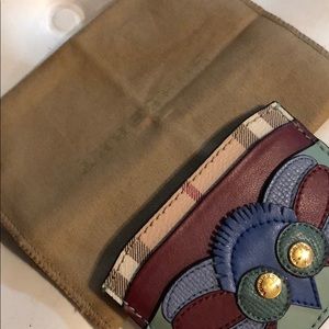 Burberry Women's Blue Izzy Owl Leather Card Holder